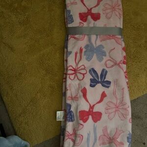 Pink and Blue Bow Patterned Blanket